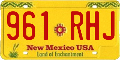 NM license plate 961RHJ