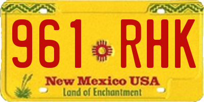 NM license plate 961RHK