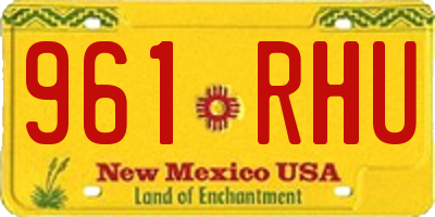 NM license plate 961RHU