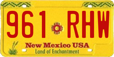 NM license plate 961RHW