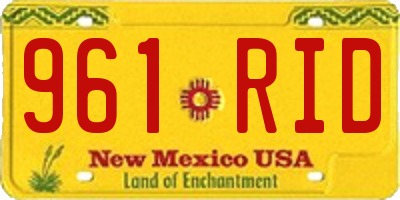 NM license plate 961RID