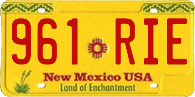 NM license plate 961RIE