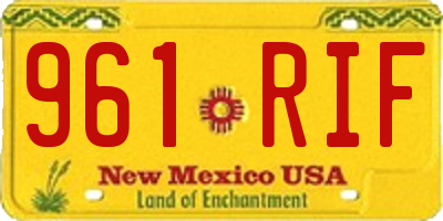 NM license plate 961RIF