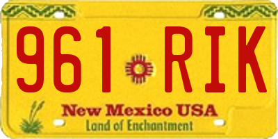NM license plate 961RIK