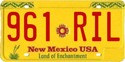 NM license plate 961RIL
