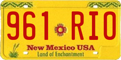 NM license plate 961RIO