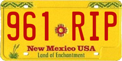 NM license plate 961RIP