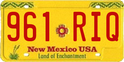 NM license plate 961RIQ