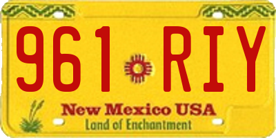 NM license plate 961RIY