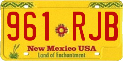 NM license plate 961RJB