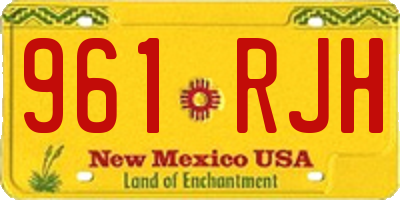 NM license plate 961RJH