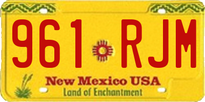 NM license plate 961RJM