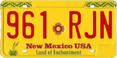 NM license plate 961RJN