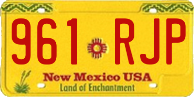 NM license plate 961RJP