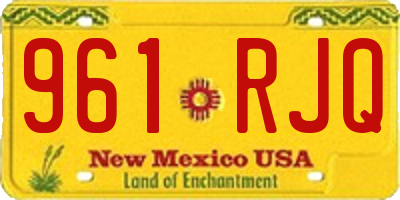 NM license plate 961RJQ