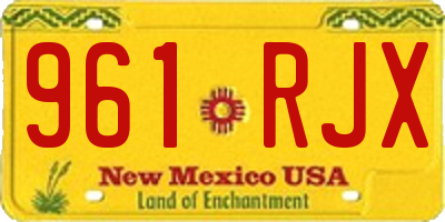 NM license plate 961RJX