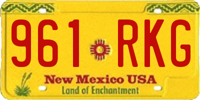 NM license plate 961RKG