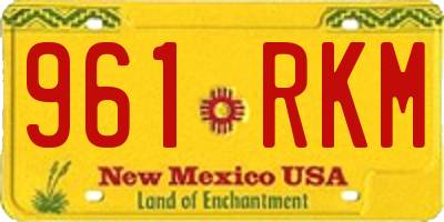 NM license plate 961RKM