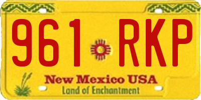 NM license plate 961RKP