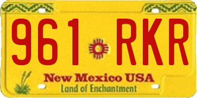 NM license plate 961RKR