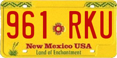 NM license plate 961RKU