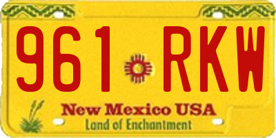 NM license plate 961RKW