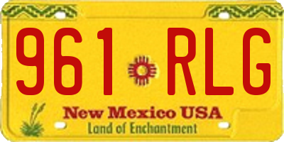 NM license plate 961RLG