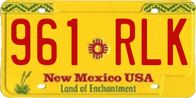 NM license plate 961RLK