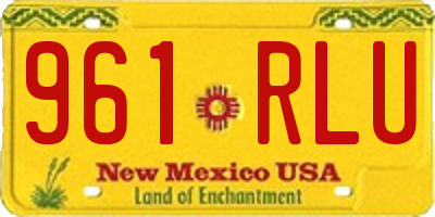 NM license plate 961RLU