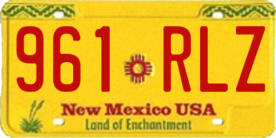 NM license plate 961RLZ