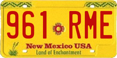 NM license plate 961RME
