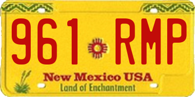 NM license plate 961RMP