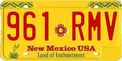 NM license plate 961RMV