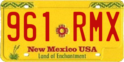 NM license plate 961RMX