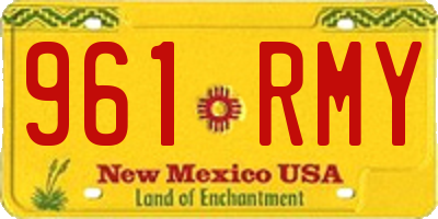NM license plate 961RMY