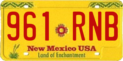 NM license plate 961RNB