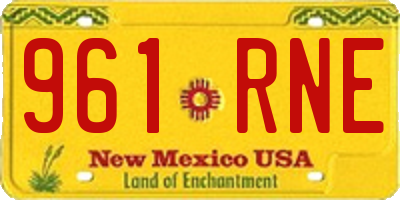 NM license plate 961RNE