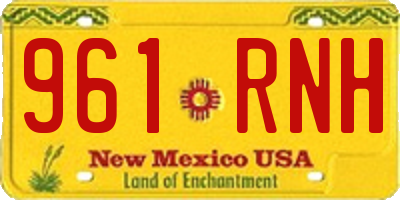 NM license plate 961RNH