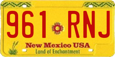 NM license plate 961RNJ