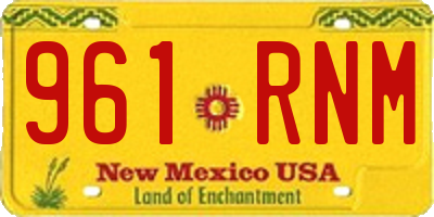 NM license plate 961RNM