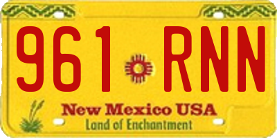 NM license plate 961RNN