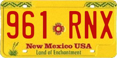 NM license plate 961RNX