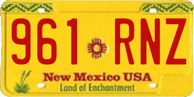 NM license plate 961RNZ