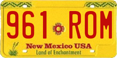 NM license plate 961ROM