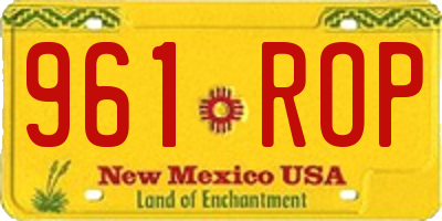 NM license plate 961ROP