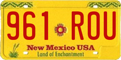 NM license plate 961ROU