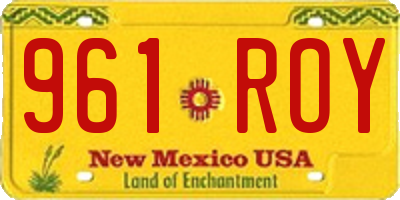 NM license plate 961ROY