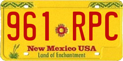 NM license plate 961RPC