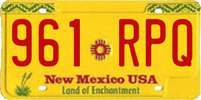 NM license plate 961RPQ