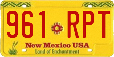 NM license plate 961RPT